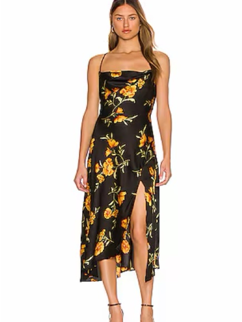 ASTR the Label Gaia Floral midi dress